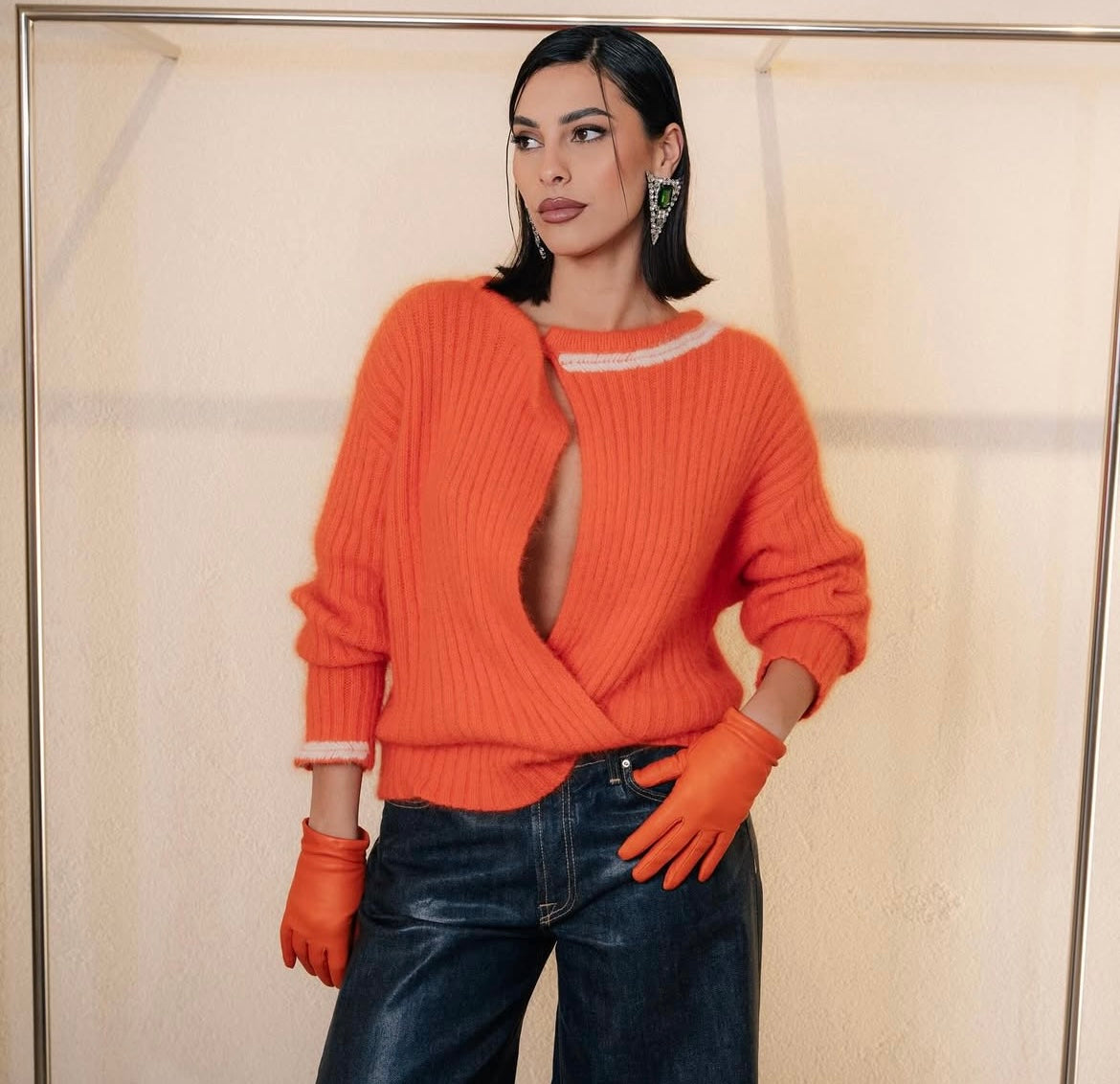 Guanti da donna classici in vera pelle metis foderati in seta