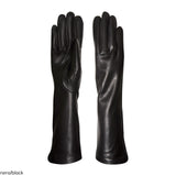 Gants classiques en cuir véritable métis doublés de soie pour femme de 6 pouces