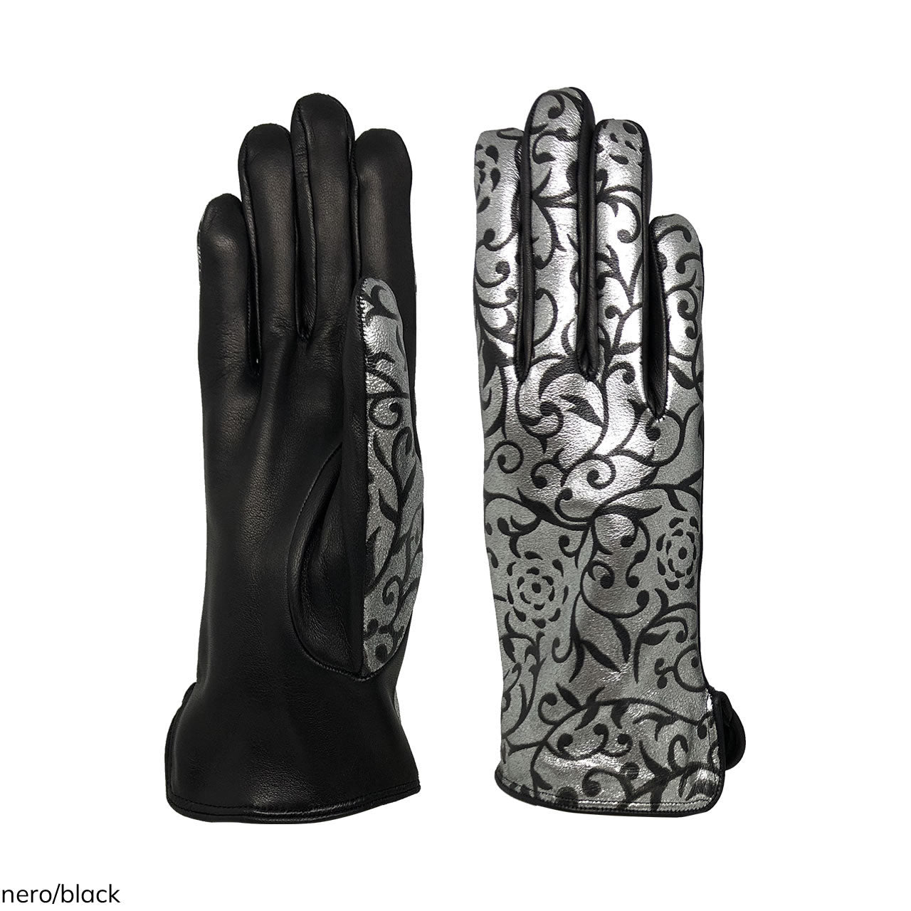 silberne handschuhe Silberne Metis-Handschuhe aus echtem Leder für Damen mit Kaschmirfutte – Gloves