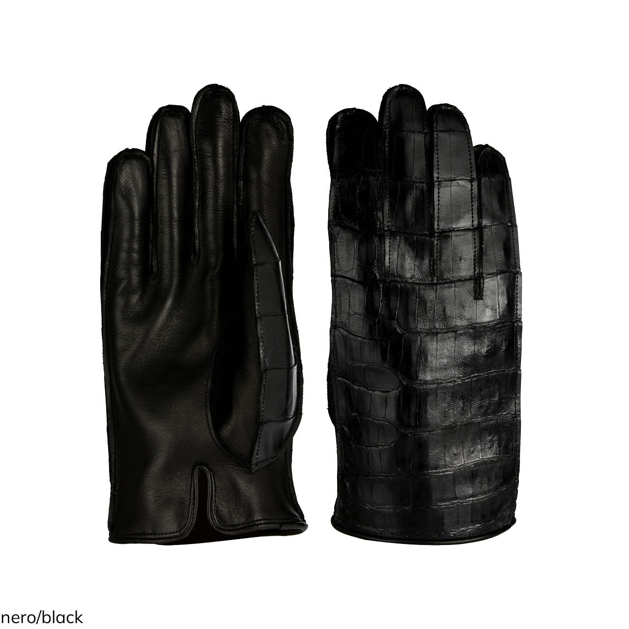 herren handschuhe kaschmir Herrenhandschuhe aus echtem Metis-Leder mit Krokodilrücken, gefüttert – Gloves