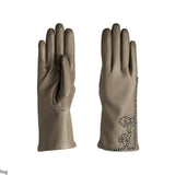 Gants pour femmes en cuir véritable métis de 4 pouces avec doublure en cachemire