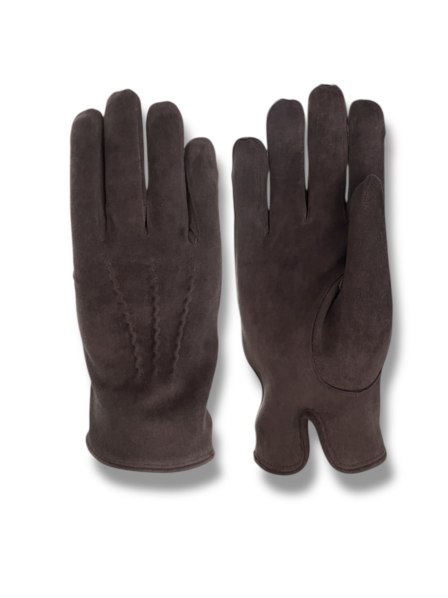 Classic men's gloves in genuine suede leather and cashmere lining