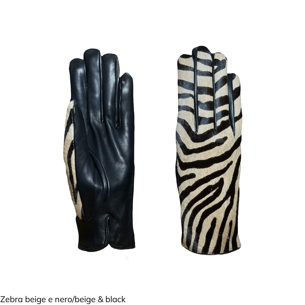 Guanto in vera pelle metis con dorso cavallino foderato cashmere