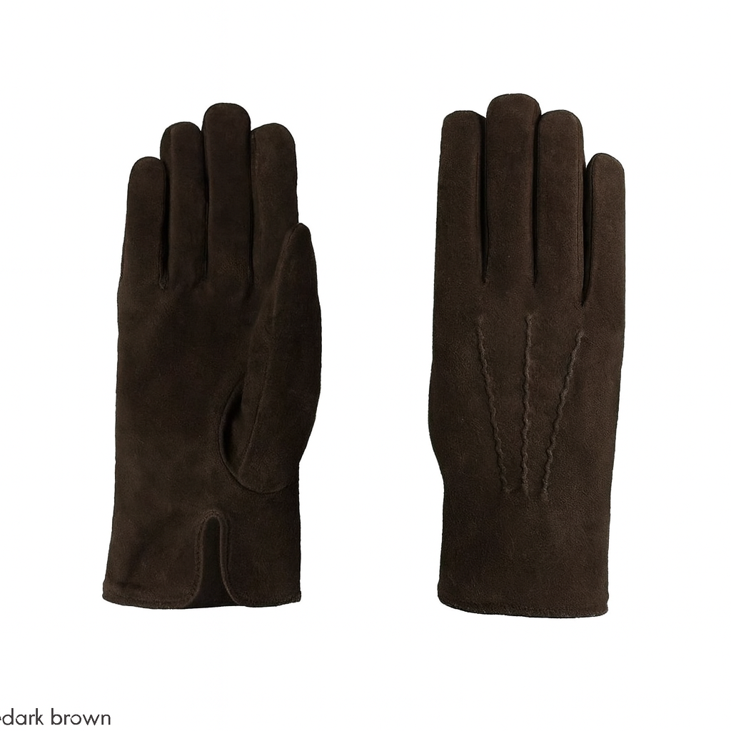 Guanti da uomo classici in vera pelle scamosciata e fodera in cashmere