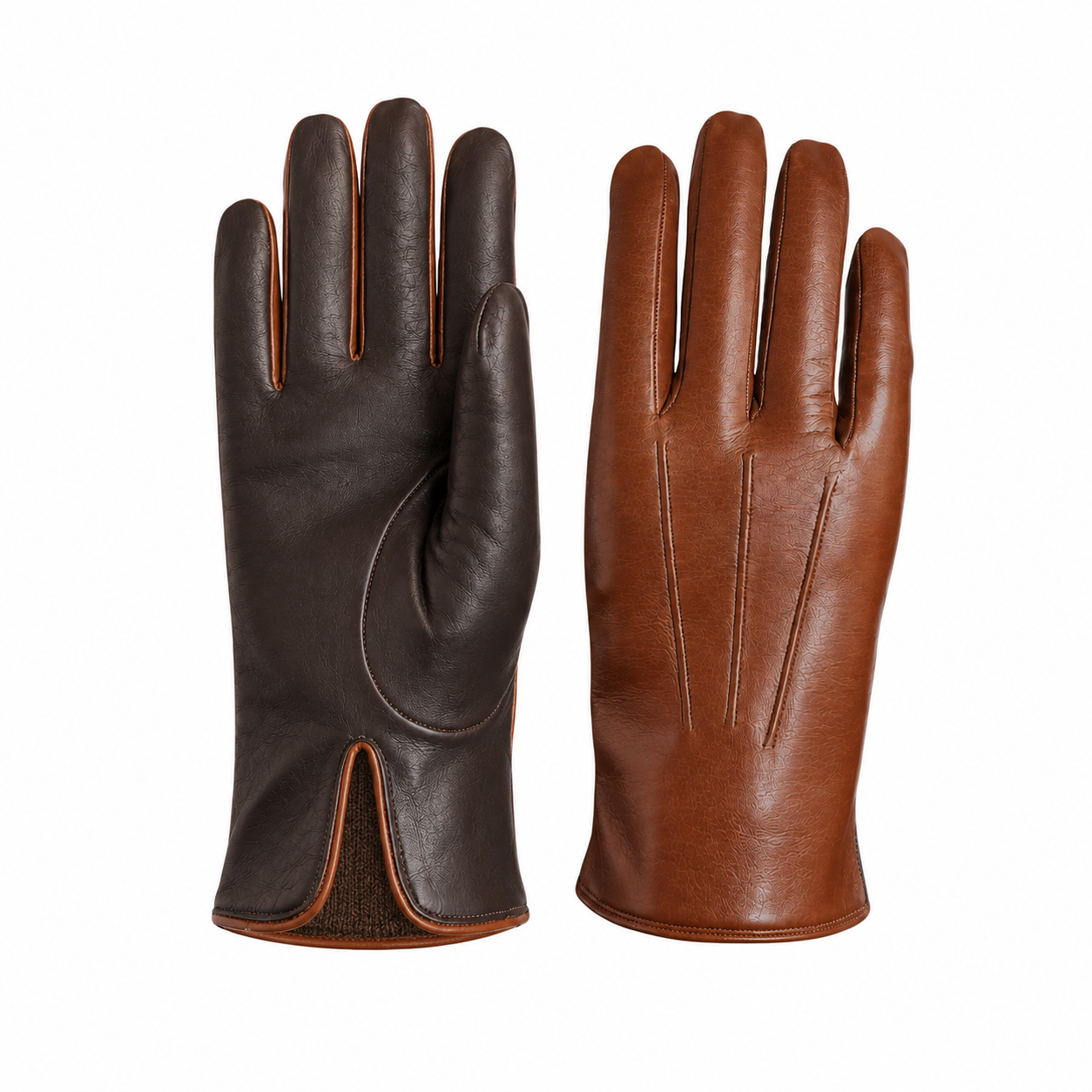 Klassische Herren-Lederhandschuhe mit zweifarbigem Kaschmirfutter
