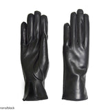 Guanti da donna classici in vera pelle metis foderati in cashmere bordato suede