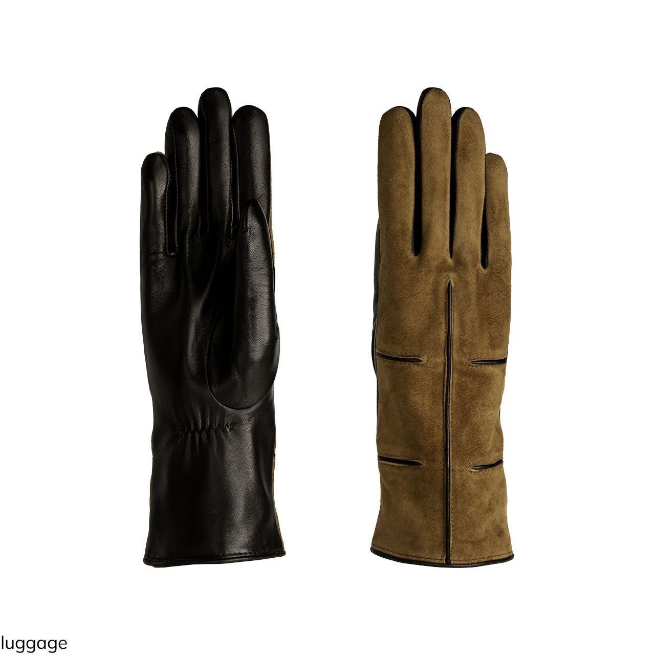 Women's gloves in real metis leather lined in cashmere with suede pattern