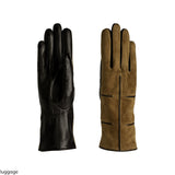 Guanto donna in vera pelle metis foderati in cashmere con fantasia in suede