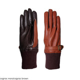 Women's gloves in genuine metis leather lined in cashmere with wool wrist 