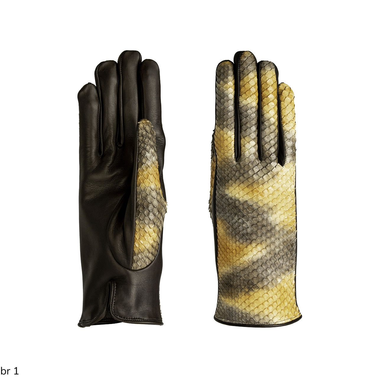 Women's gloves in real reptile with cashmere lining