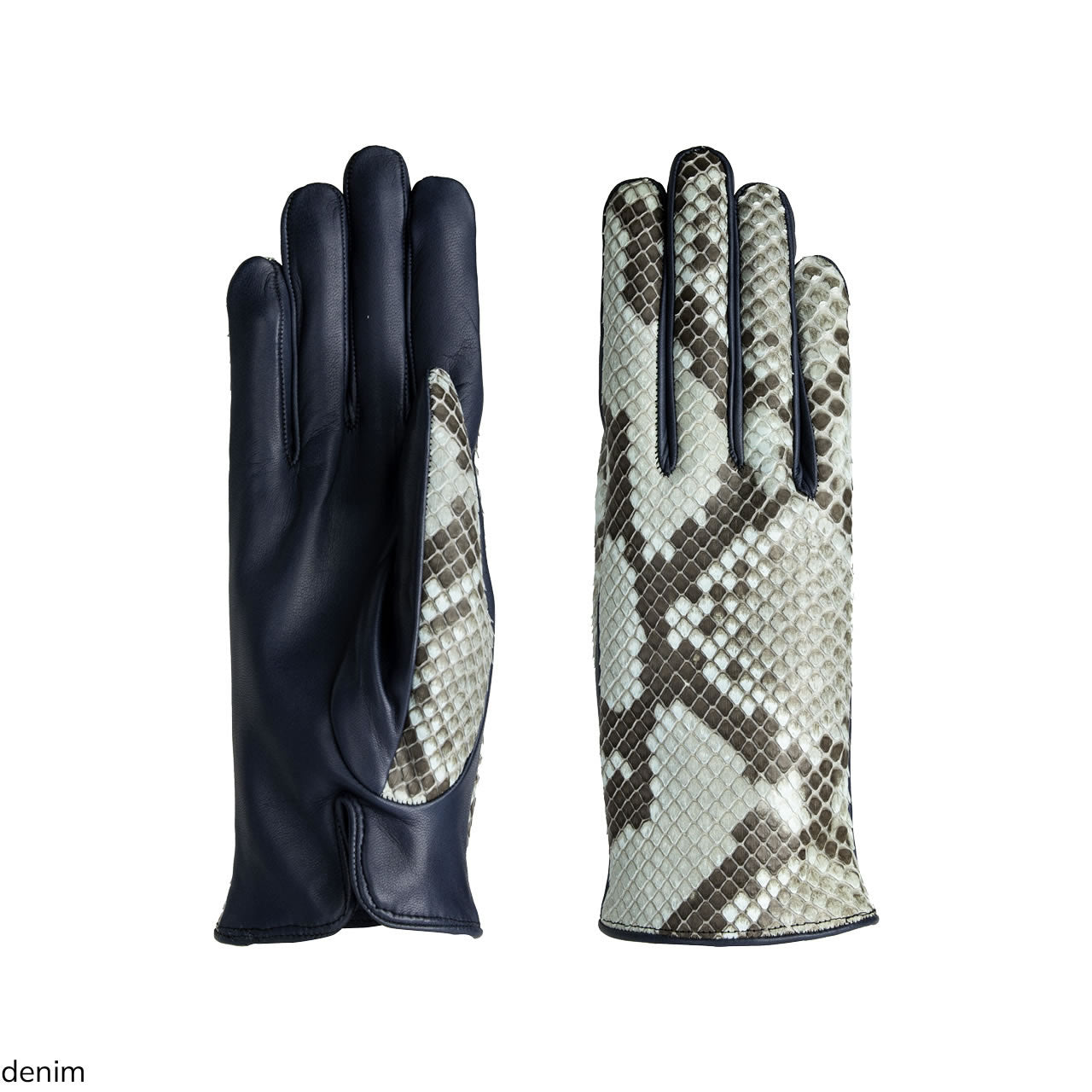 Women's gloves in real reptile with cashmere lining