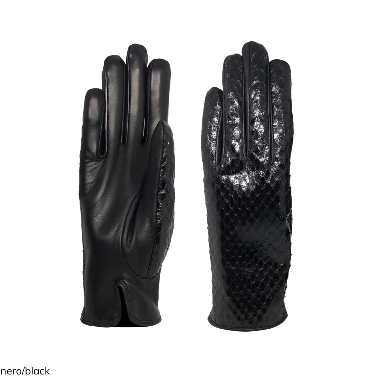 Women's gloves in real reptile with cashmere lining