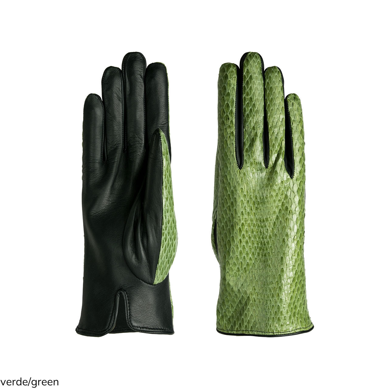 Women's gloves in real reptile with cashmere lining