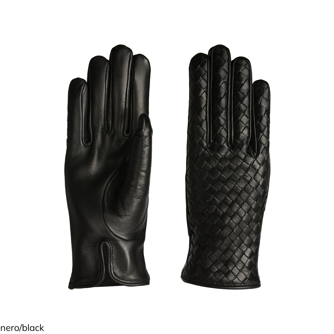 Women's braided gloves in real metis leather lined in cashmere