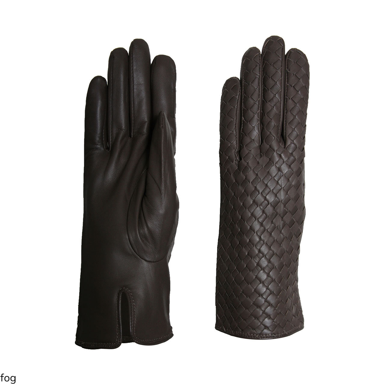 Women's braided gloves in real metis leather lined in cashmere