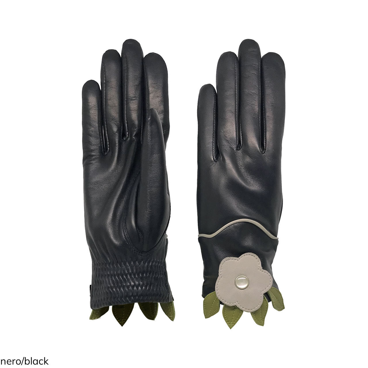 Trendy women's gloves in genuine metis leather lined in cashmere