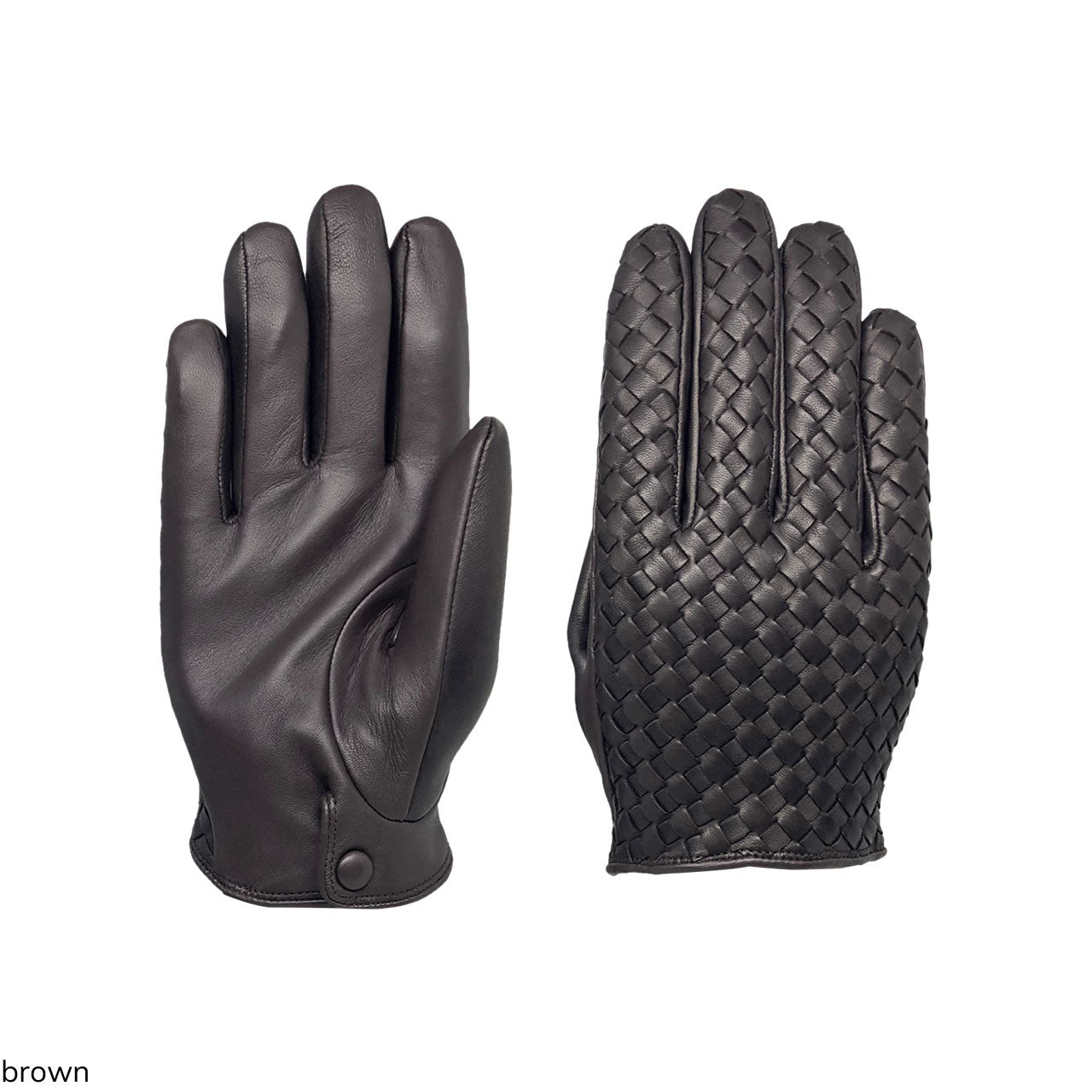 Men's braided gloves in genuine metis leather lined in cashmere.