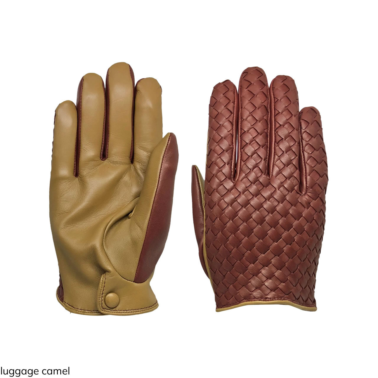 Men's braided gloves in genuine metis leather lined in cashmere.