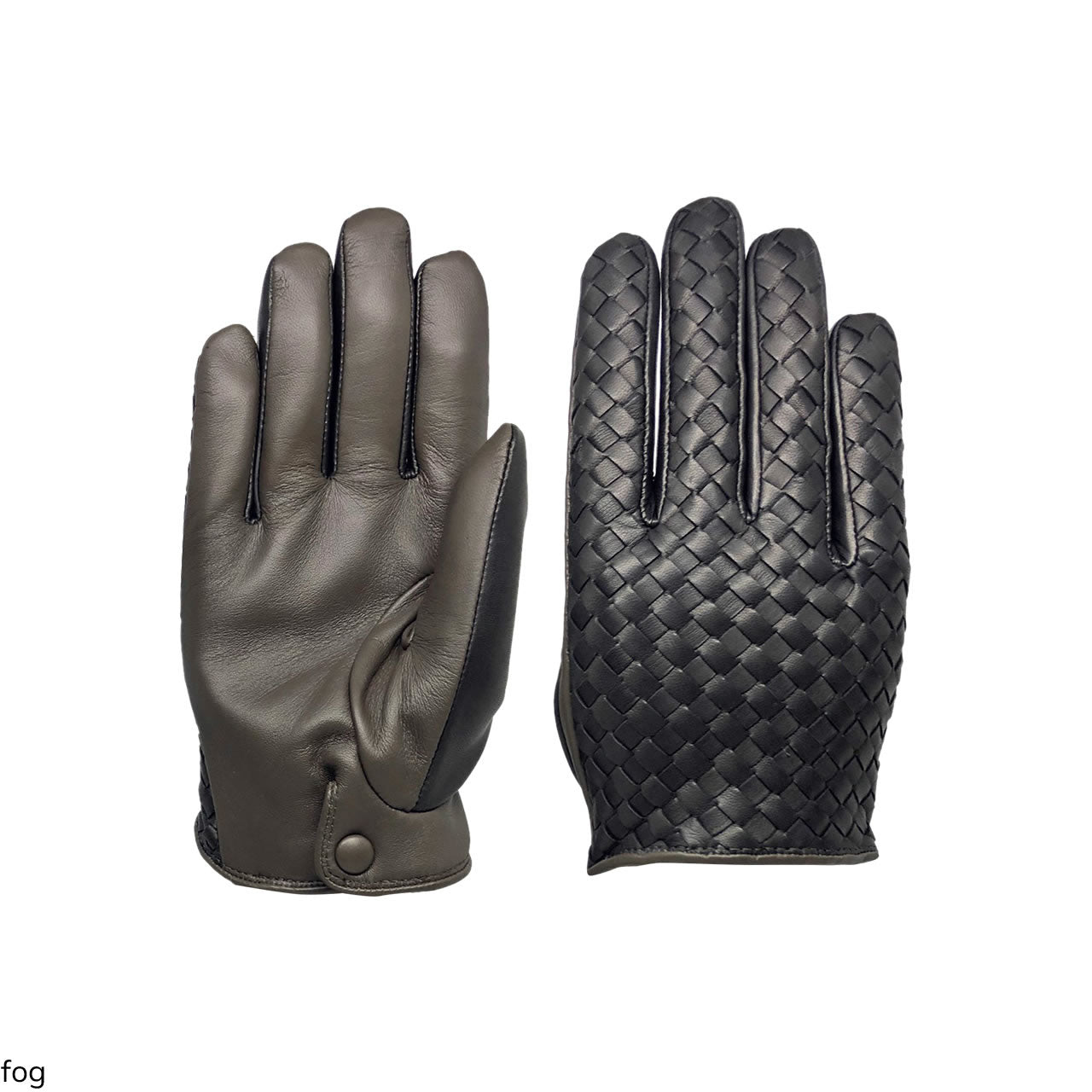 Men's braided gloves in genuine metis leather lined in cashmere.