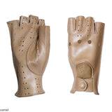 Women's half-finger driving gloves in genuine leather metis unlined