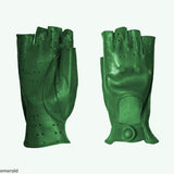 Women's half-finger driving gloves in genuine leather metis unlined