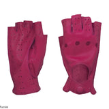 Women's half-finger driving gloves in genuine leather metis unlined