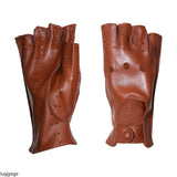 Women's half-finger driving gloves in genuine leather metis unlined