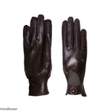 Women's Driving Gloves in Real Leather Metis Unlined with Button