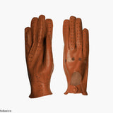 Women's Driving Gloves in Real Leather Metis Unlined with Button