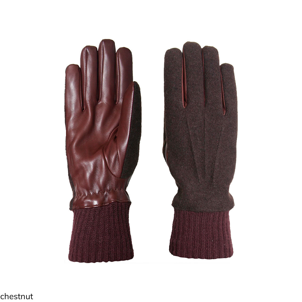 Guanti da uomo chestnut in vera pelle metis foderato cashmere