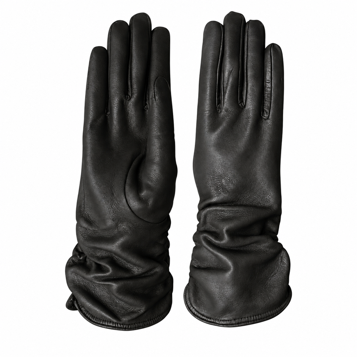 Guanti da donna trendy lungo 4 pollici in vera pelle metis.