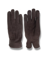 Classic men's gloves in genuine suede leather and cashmere lining