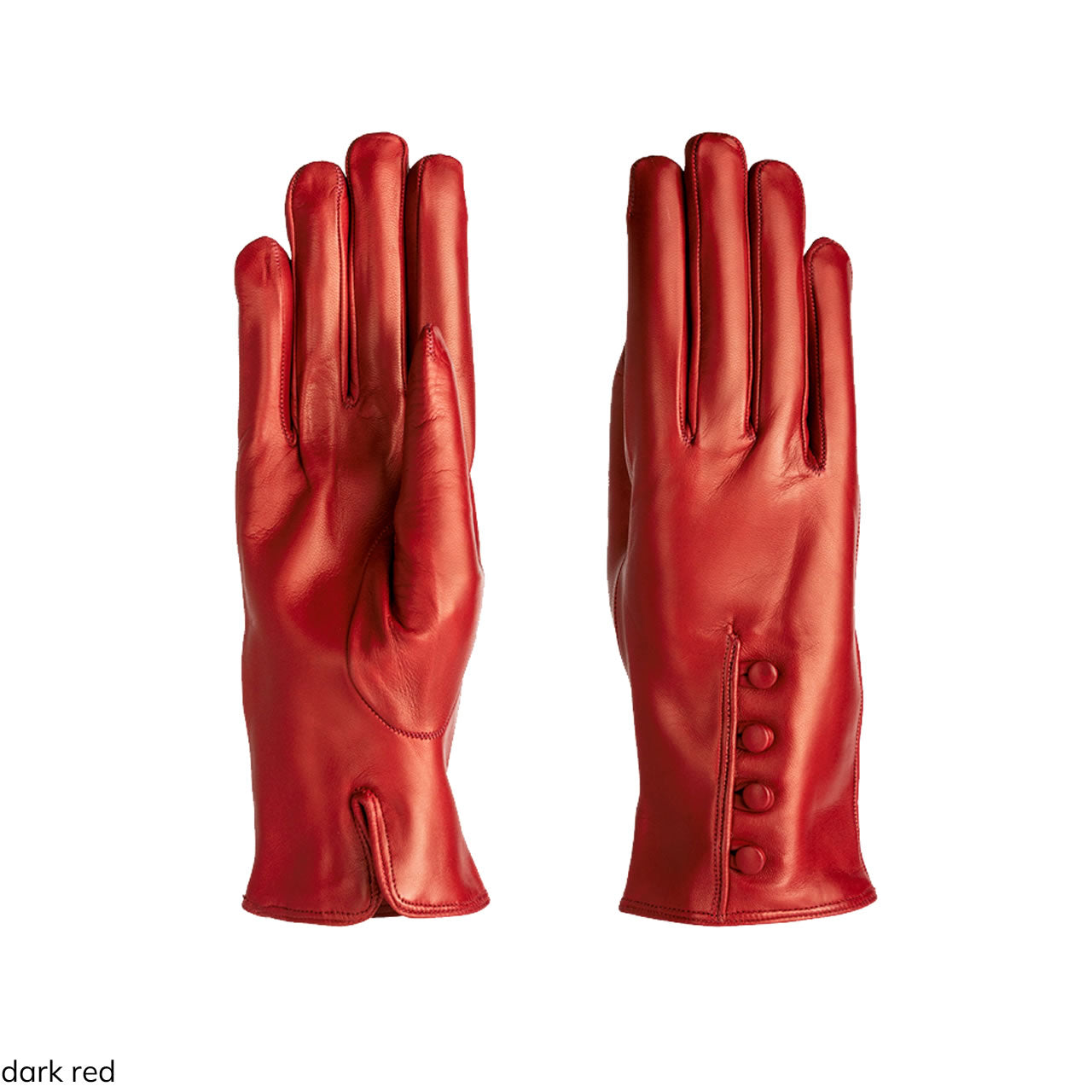 Trendy women's gloves in genuine metis leather and cashmere-lined buttons