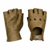 Gants pour homme sportif guidé en véritable cuir métis à demi-doigts dénudés