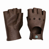 Gants pour homme sportif guidé en véritable cuir métis à demi-doigts dénudés