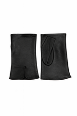 Gant sans doigts en cuir métis véritable avec doublure en soie