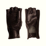 Women's half-finger driving gloves in genuine leather metis unlined