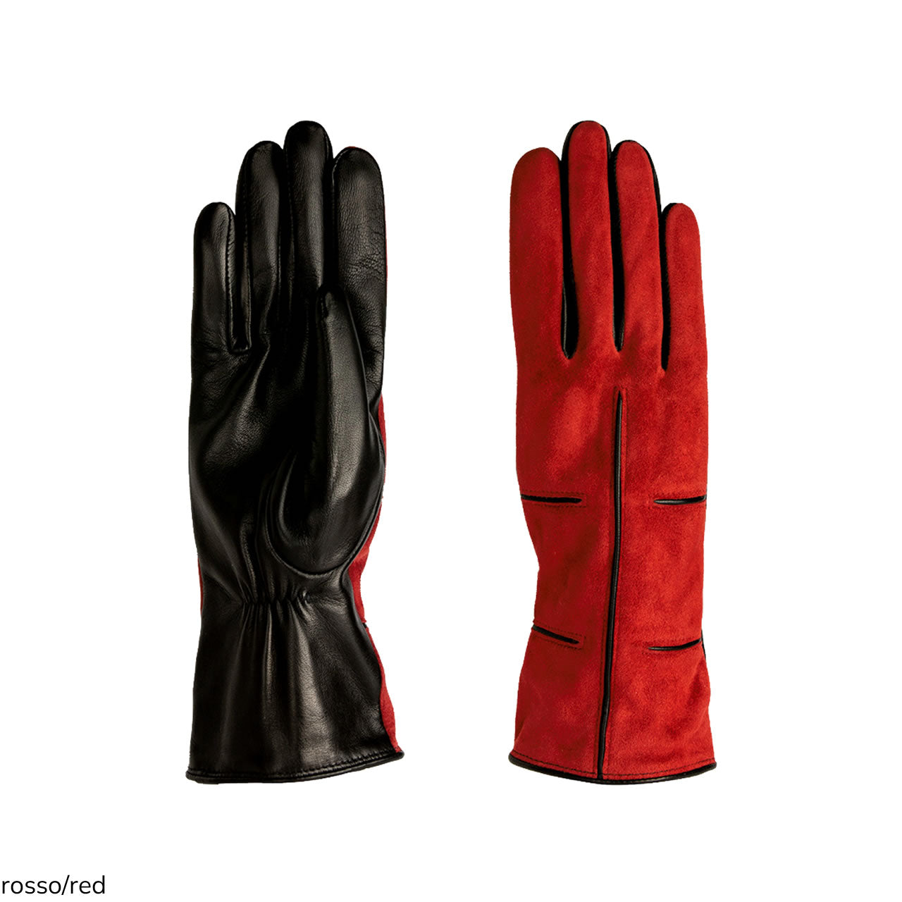 Women's gloves in real metis leather lined in cashmere with suede pattern